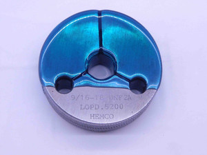 9/16 18 UNF 2A SPECIAL THREAD RING GAGE .5625 NO GO ONLY P.D. = .5200 CHECK - DW34292LVR