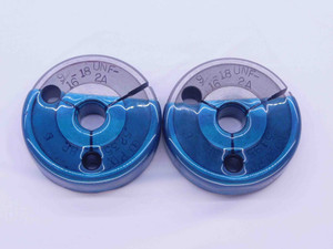 9/16 18 UNF 2A BEFORE PLATE THREAD RING GAGES .5625 GO NO GO PDS= .5235 & .5195 - DW34293LVR