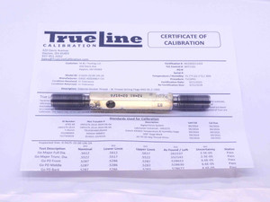 CERTIFIED 9/16 20 UN 2A SET THREAD PLUG GAGE .5625 GO NO GO PDS= .5287 & .5245 - DW34294TLC