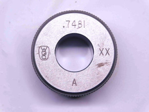 .7481 CLASS XX MASTER PLAIN BORE RING GAGE .7500 -.0019 UNDERSIZE 3/4 19 mm - CL0387AG5