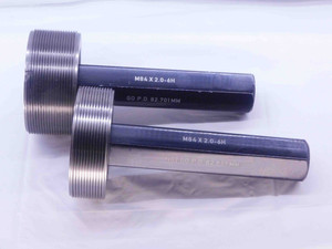 M84 X 2 6H METRIC THREAD PLUG GAGE 84 2.0 GO NO GO P.D.'S = 82.701 & 82.937 - DW34532AP5