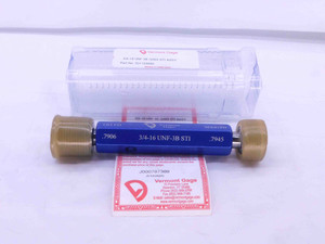 NEW 3/4 16 UNF 3B STI HELICOIL VERMONT THREAD PLUG GAGE .75 GO NO GO .7906 .7945 - DW34598VTG