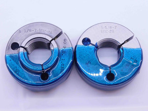 1 1/8 7 UNC 2A THREAD RING GAGES 1.125 1.1250 GO NO GO P.D.'S = 1.0300 & 1.0228 - DW34644OB5