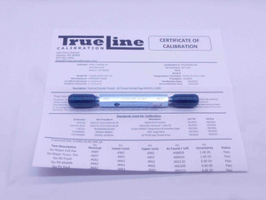CERTIFIED 1/2 20 UNF 2A VERMONT SET THREAD PLUG GAGE .5 GO NO GO = .4662 .4619 - DW34674TLC