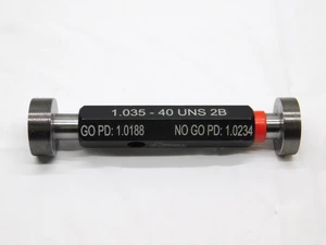 NEW 1.035 40 UNS 2B THREAD PLUG GAGE 1.0350 GO NO GO P.D.'S = 1.0188 & 1.0234 - DW34701MSAF