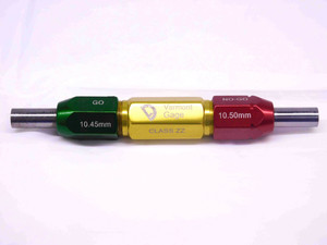 10.450 & 10.500 CL ZZ METRIC PIN PLUG GAGE GO NO GO ONSIZE 11 .4114 10.45 10.50 - DM0007OB4