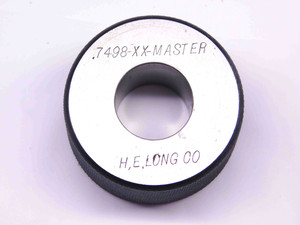 .7498 CLASS XX MASTER PLAIN BORE RING GAGE .7500 -.0002 UNDERSIZE 3/4 19 mm - DM0044OB4 .7498 CLASS XX MASTER PLAIN BORE RING GAGE .7500 -.0002 UNDERSIZE 3/4 19 mm - DM0044OB4