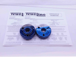CERTIFIED 7/8 9 UNC 3A THREAD RING GAGES .875 GO NO GO P.D.'S = .8028 & .7981 - DW35038TLC