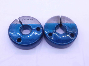 7/8 14 NF 3 THREAD RING GAGES .875 .8750 GO NO GO P.D.'S = .8286 & .8250 UNF-3 - JA0439