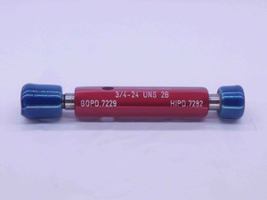 3/4 24 UNS 2B THREAD PLUG GAGE .75 .750 .7500 GO NO GO P.D.'S = .7229 & .7282 - DW35205BC5 3/4 24 UNS 2B THREAD PLUG GAGE .75 .750 .7500 GO NO GO P.D.'S = .7229 & .7282 - DW35205BC5