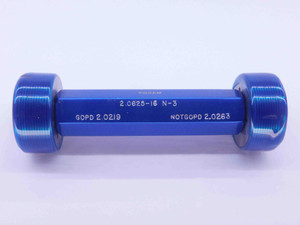 2 1/16 16 N 3 THREAD PLUG GAGE 2.0625 GO NO GO P.D.'S = 2.0219 & 2.0263 UN-3 - DW35342BC5