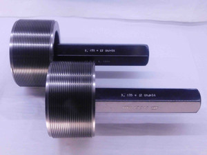 3 7/8 12 UNJ 3A SET THREAD PLUG GAGE 3.875 GO NO GO P.D.'S = 3.8209 & 3.8160 - DW35400BR5