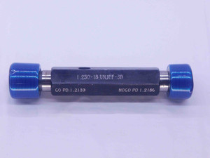 1 1/4 18 UNJEF 3B THREAD PLUG GAGE 1.25 1.250 GO NO GO P.D.'S = 1.2139 & 1.2186 - DW35437BR5 1 1/4 18 UNJEF 3B THREAD PLUG GAGE 1.25 1.250 GO NO GO P.D.'S = 1.2139 & 1.2186 - DW35437BR5