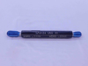 1/4 24 UNS 3B THREAD PLUG GAGE .25 .250 .2500 GO NO GO P.D.'S = .2229 & .2265 - DW35475BS5