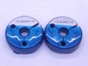 1/2 20 UNJF 3A THREAD RING GAGES .5 .50 .500 GO NO GO P.D.'S = .4675 & .4643 - DW35527BR5
