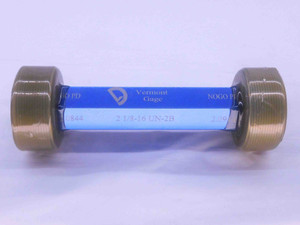 NEW 2 1/8 16 UN 2B VERMONT THREAD PLUG GAGE 2.125 GO NO GO PDS= 2.0844 & 2.0914 - DW35616VTG