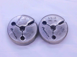3/8 16 UNC 2A LEFT HAND THREAD RING GAGES .375 GO NO GO P.D.'S = .3331 & .3287 - DW35571LVR