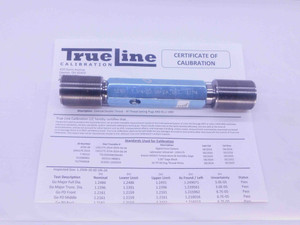 CERTIFIED 1 1/4 20 UN 2A VTG SET THREAD PLUG GAGE 1.25 GO NO GO = 1.2161 1.2114 - DW35572TLC