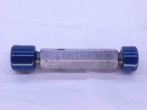 1 1/8 20 NS 2 THREAD PLUG GAGE 1.125 1.1250 GO NO GO P.D.'S = 1.0925 & 1.0981 - DW35582BX5