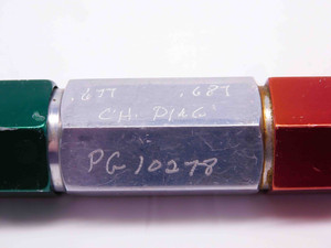 .6770 & .6870 PIN PLUG GAGE GO NO GO .6875 -.0005 11/16 17 mm .677 .687 CHECK - DM0917CT4
