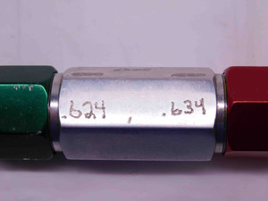 .6240 & .6340 PIN PLUG GAGE GO NO GO .6250 -.0010 UNDERSIZE 5/8 16 mm .624 .634 - DM1043CT4