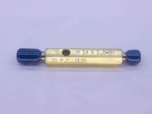 M14 X 1.5 6H METRIC THREAD PLUG GAGE 14 GO NO GO P.D.'S = .5128 & .5203 CHECK - DW35655BX5