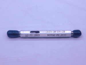 5/16 28 UN 2B THREAD PLUG GAGE .3125 GO NO GO P.D.'S = .2893 & .2937 INSPECTION - DW35908BY5