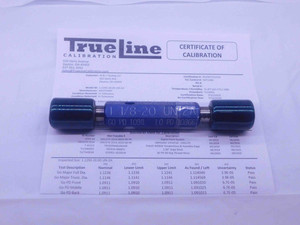 CERTIFIED 1 1/8 20 UN 2A SET THREAD PLUG GAGE 1.125 GO NO GO = 1.0911 & 1.0866 - DW35917TLC