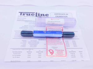 CERTIFIED 9/16 24 UNEF 3A VTG SET THREAD PLUG GAGE .5625 GO NO GO = .5354 .5325 - DW35942TLC