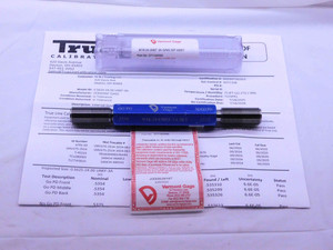 CERTIFIED 9/16 24 UNEF 3A VTG SET THREAD PLUG GAGE .5625 GO NO GO = .5354 .5325 - DW35942TLC