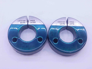 1 1/2 28 UN 2A THREAD RING GAGES 1.5 1.50 GO NO GO P.D.'S = 1.4755 & 1.4713 - DW35964BY5