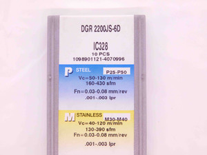 10pcs NEW ISCAR DGR 2200JS-6D IC328 CARBIDE CUTOFF INSERTS SERIES DO-GRIP - EA1240BM5