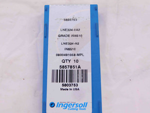 10pcs NEW INGERSOLL LNE324-0A2 IN6510 TiN COATED CARBIDE MILLING INSERTS - EA1313AN5