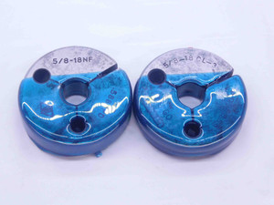 5/8 18 NF 3 THREAD RING GAGES .625 .6250 GO NO GO P.D.'S = .5889 & .5859 UNF-3 - BL2701CB