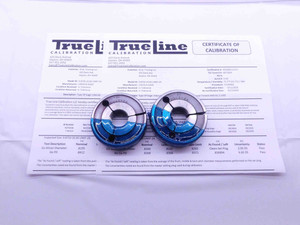 CERTIFIED 7/8 20 UNEF 2A THREAD RING GAGES .875 GO NO GO P.D.'S = .8412 & .8368 - DW36023TLC