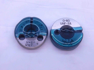 CERTIFIED 0 80 UNF 3A THREAD RING GAGES #0 .060 GO NO GO P.D.'S = .0519 & .0506 - DW36032TLC