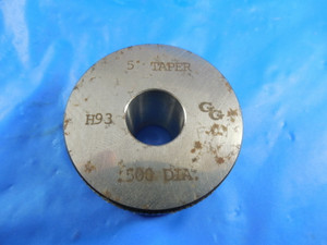 5° TAPER .500 DIAMETER H93 SMOOTH PLAIN BORE RING GAGE 5 DEGREE INSPECTION TOOL