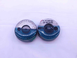 CERTIFIED 2 64 UNF 2A THREAD RING GAGES #2 .086 GO NO GO P.D.'S = .0753 & .0733 - DW36040TLC