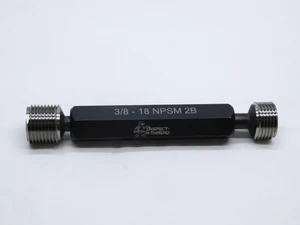 NEW 3/8 18 NPSM 2B PIPE THREAD PLUG GAGE .375 GO NO GO P.D.'S = .6270 & .6329 - DW36133MSAF