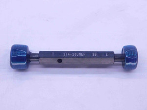 NEW 3/4 20 UNEF 2B THREAD PLUG GAGE .75 .750 GO NO GO P.D.'S = .7175 & .7232 - DW36137MSAF