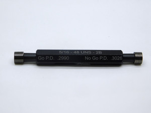 NEW 5/16 48 UNS 2B THREAD PLUG GAGE .3125 GO NO GO P.D.'S = .2990 & .3026 CHECK - DW36148MSAF