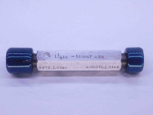 1 1/16 18 UNEF 2B THREAD PLUG GAGE 1.0625 GO NO GO P.D.'S = 1.0264 & 1.0326 - DW36185LVR