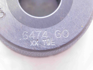 .6474 CL XX CARBIDE MASTER PLAIN BORE RING GAGE .6563 -.0089 21/32 16.444 mm - NS0703SLW