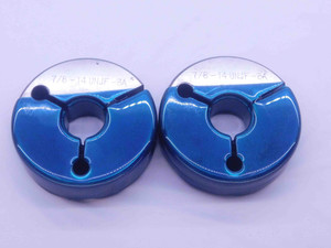 7/8 14 UNJF 3A THREAD RING GAGES .875 .8750 GO NO GO P.D.'S = .8286 & .8245 - DW36206BS5