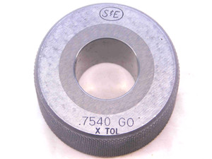 .7540 CL X CARBIDE MASTER PLAIN BORE RING GAGE .7500 +.0040 3/4 19 mm .754 CHECK - NS0804SLW