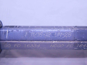 1 11/16 12 UN 2B THREAD PLUG GAGE 1.6875 GO NO GO P.D.'S = 1.6334 & 1.6412 CHECK - DW36282BU5