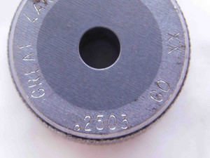 .2503 CL XX CARBIDE MASTER PLAIN BORE RING GAGE .2500 +.0003 1/4 6.358 mm CHECK - NS0923SLW