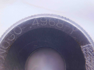 .4968 CL Y CARBIDE MASTER PLAIN BORE RING GAGE .5000 -.0032 1/2 12.619 mm CHECK - NS1132SLW