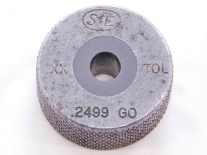 .2499 CL XX CARBIDE MASTER PLAIN BORE RING GAGE .2500 -.0001 1/4 6.347 mm CHECK - NS1158SLW