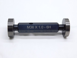 NEW M36 X 1 6H METRIC THREAD PLUG GAGE 36 1.0 GO NO GO P.D.'S = 35.350 & 35.520 - DW36378MSAF